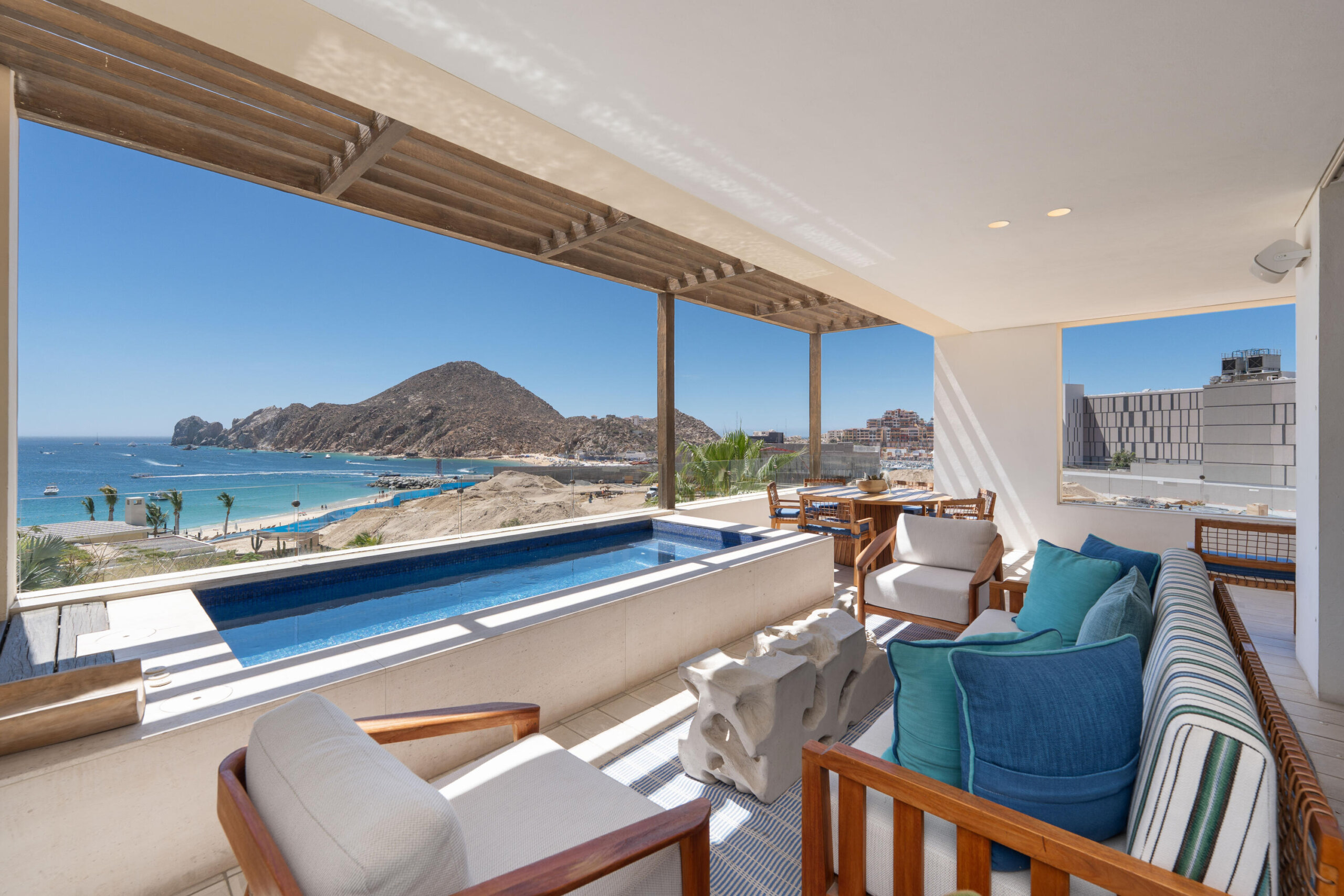 Los Cabos Hacienda Csl Situated in the heart of Cabo, this is a rare opportunity to acquire one of only four 4-bedroom residences of this floor plan on Médano Beach. Set within the oceanfront community of 1 Homes Cabo at Hacienda Beach Club & Residences Phase II, offers breathtaking ocean for sale