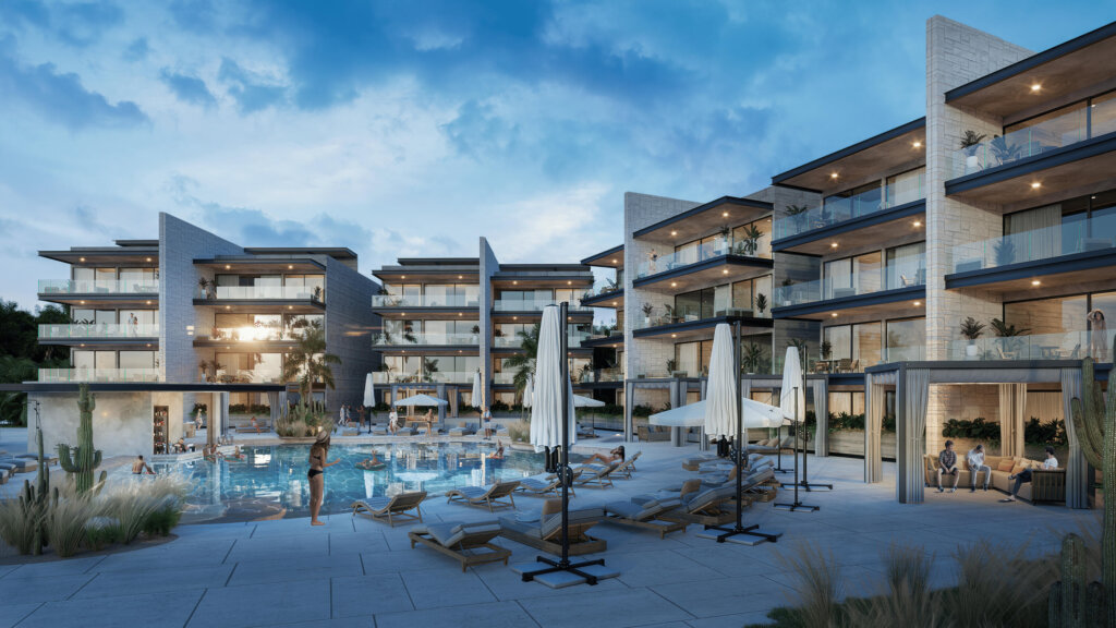Los Cabos Aromi Residences Discover Aromi Residences in El Tezal's premium zone, Cabo San Lucas: innovative design fused with Baja's splendor. 10 min from Medano Beach, 44 luxury apartments & 15 private homes offer panoramic – Aromi Residences, Cabo Corridor, Cabo Corridor, BS