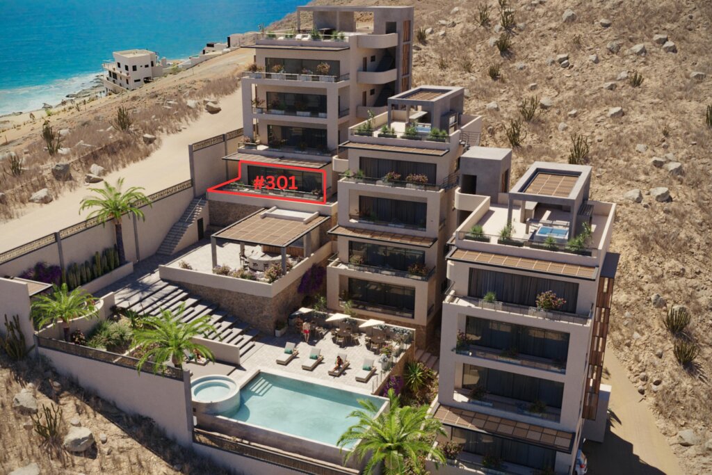 Los Cabos Halo Of Cerritos Enjoy elevated living at Halo of Cerritos, a boutique 12-villa development rising above the iconic Cerritos surf beach. The new Areca-designed showroom is officially complete, giving buyers a real, tangible look at the craftsmanship and design that define this project. Construction is nearing the half way point and there is still time to lock in pre-sale pricing.Oversized sliding doors open up to a spacious patio and – Halo of Cerritos West Tower, Pacific, Pacific, BS