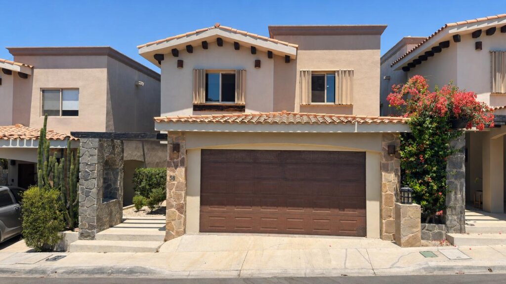 Los Cabos Toscana Residences Turnkey three-bedroom home in the well-kept, gated community of Toscana in El Tezal, minutes from downtown Cabo San Lucas and Medano Beach. Inspired by Mediterranean architecture and the Italian coast, Toscana features beautifully maintained desert landscaping with vibrant bougainvillea and colorful common areas. This fully furnished residence offers a main-floor primary suite, spacious guest bedrooms, and an open-concept kitchen with granite countertops and stainless appliances that flows to a private terrace. The rooftop showcases ocean and Arch for sale