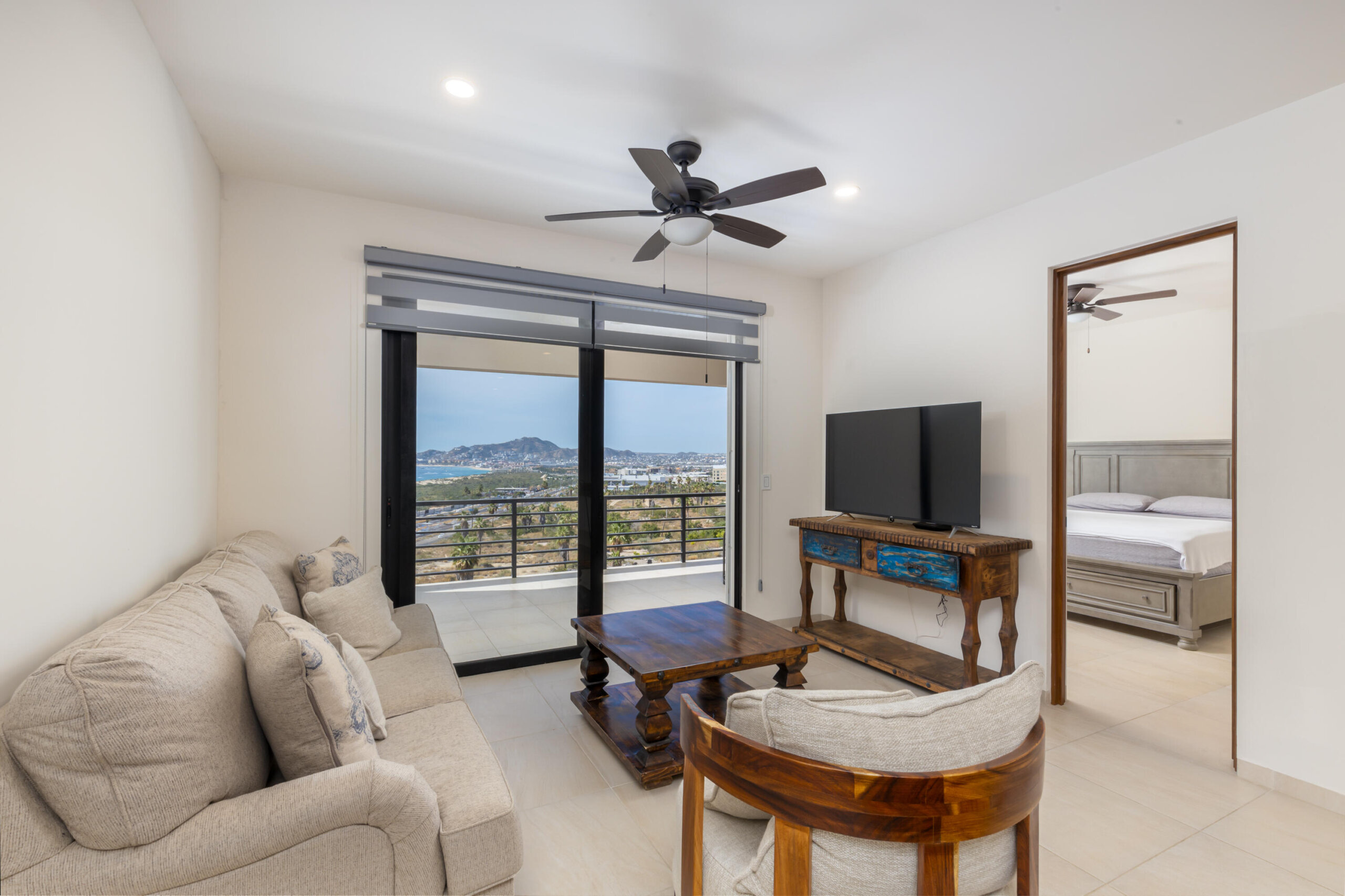 Los Cabos Vistazul TURNKEY AND MOVING READY! , now with a price improvement! Discover your dream retreat at Vistazul 502, a stylish 2 bedroom, 2 bathroom condo in the sought after El Tezal area of Cabo San Lucas. Enjoy open concept living, a spacious terrace, and beautiful mountain and bay for sale
