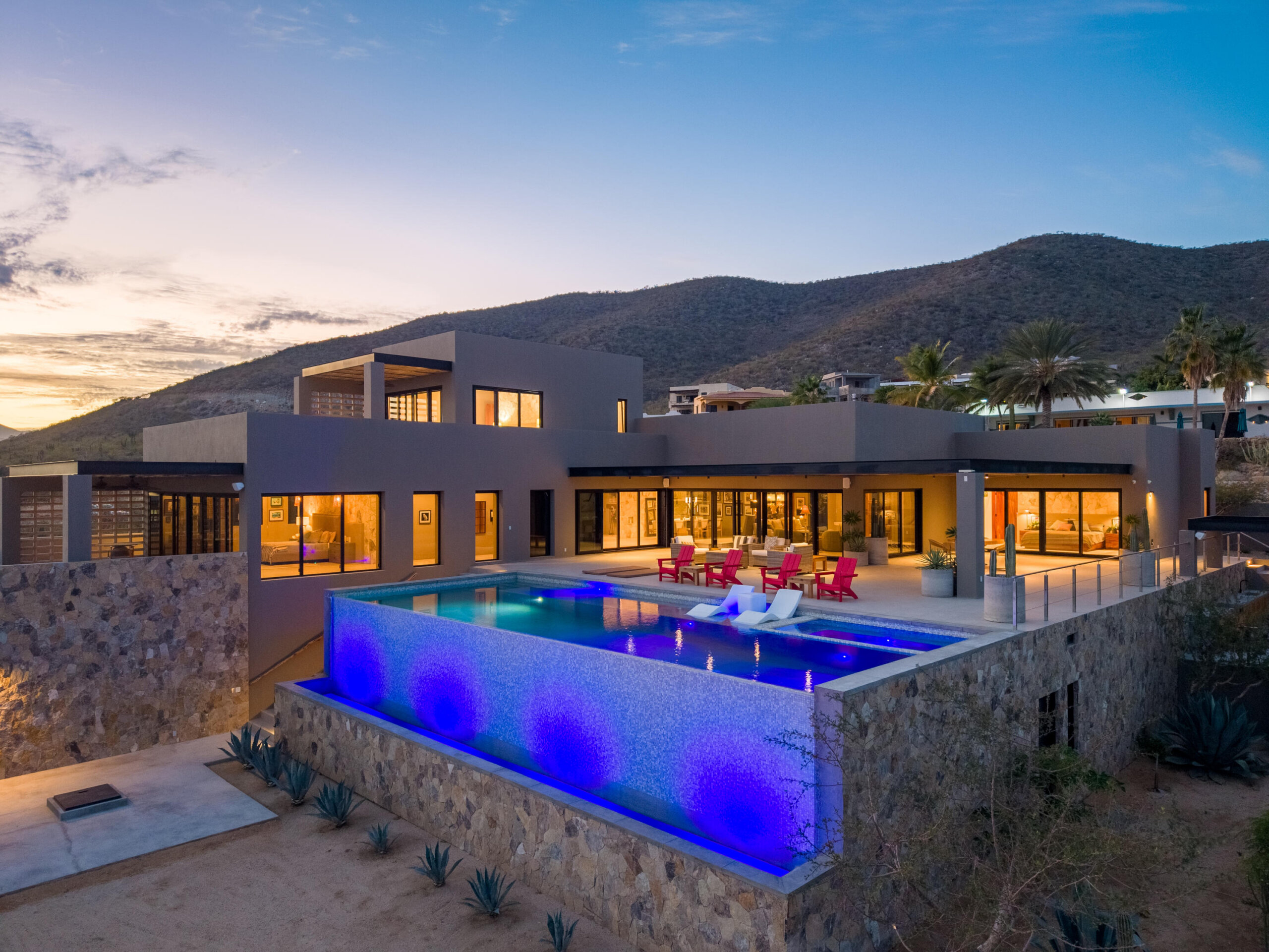 Los Cabos Pedregal Csl CASA SUNSHINE - A rare opportunity to own an exceptional home in the prestigious gated community of Pedregal, Cabo San Lucas. This stunning 5-bedroom, 4-bathroom residence features an office and multiple terraces with breathtaking bay and ocean for sale