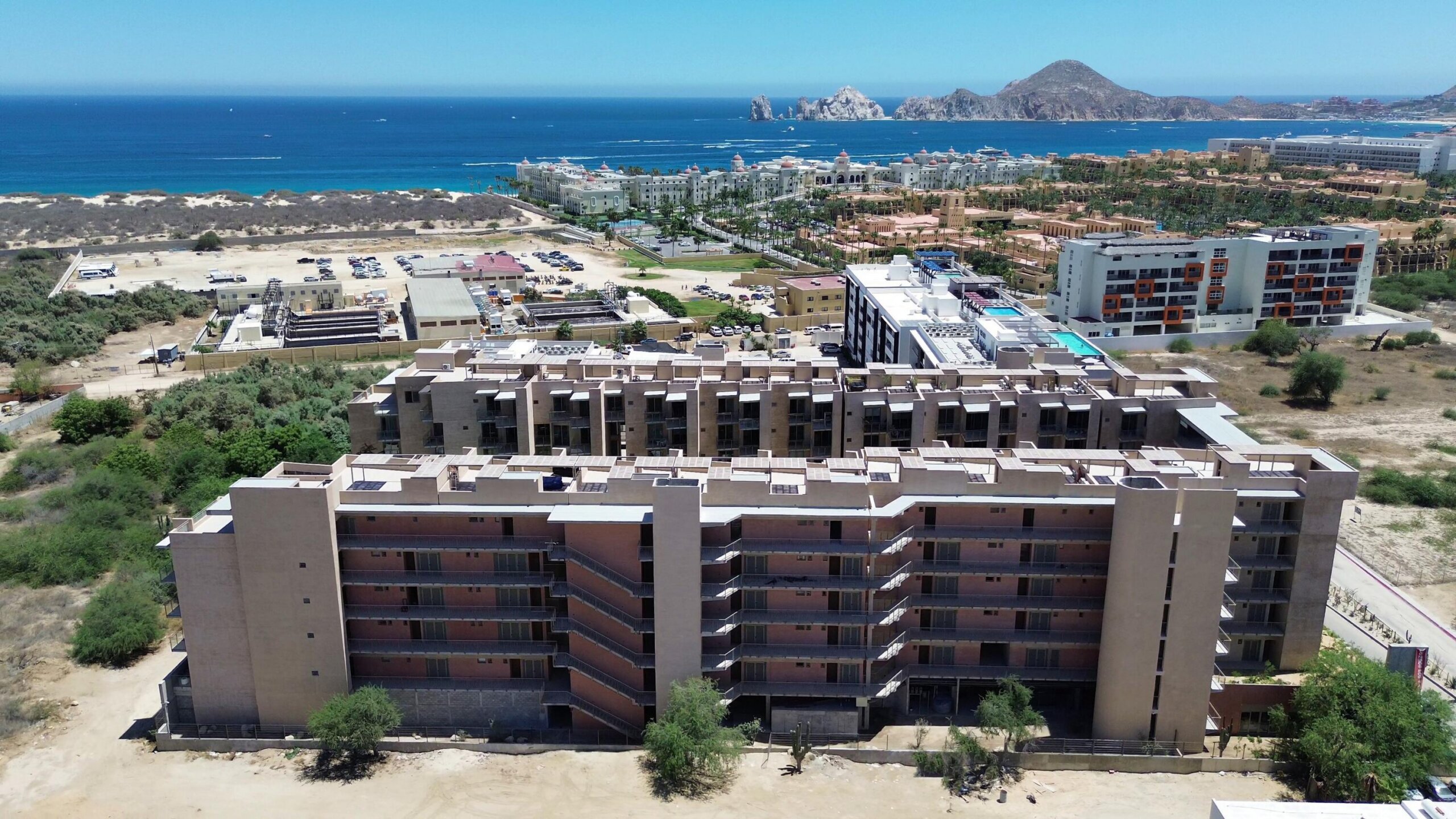 Los Cabos Centro Residence D-1 is the fully completed showroom residence at Park Cabo, available for showings and purchase. While this unit is completed and available to experience firsthand, the remainder of the development is currently under construction and scheduled for delivery in July 2026; therefore, the project is categorized as pre-construction.Located in the heart of downtown Cabo San Lucas, Park Cabo Residences offers unmatched walkability just minutes from the marina, restaurants, nightlife, shopping, and local attractions. This boutique development blends modern design, comfort, and lifestyle in one of Cabo's most desirable investment locations.Residence D-1 is a unique 3-bedroom lock-off condo thoughtfully designed for maximum flexibility and income potential. Owners have the ability to use the residence as a full-time home or separate it into independent living spaces, making it ideal for short-term rentals, vacation use, dual occupancy, or investment purposes in Cabo's thriving rental market.The development features a beautifully designed resort-style swimming pool, covered parking, pet-friendly areas, and inviting common spaces that create a relaxed yet sophisticated atmosphere.One of the property's standout features is its private rooftop terrace, offering additional outdoor living space perfect for entertaining, relaxing, or enjoying Cabo's for sale