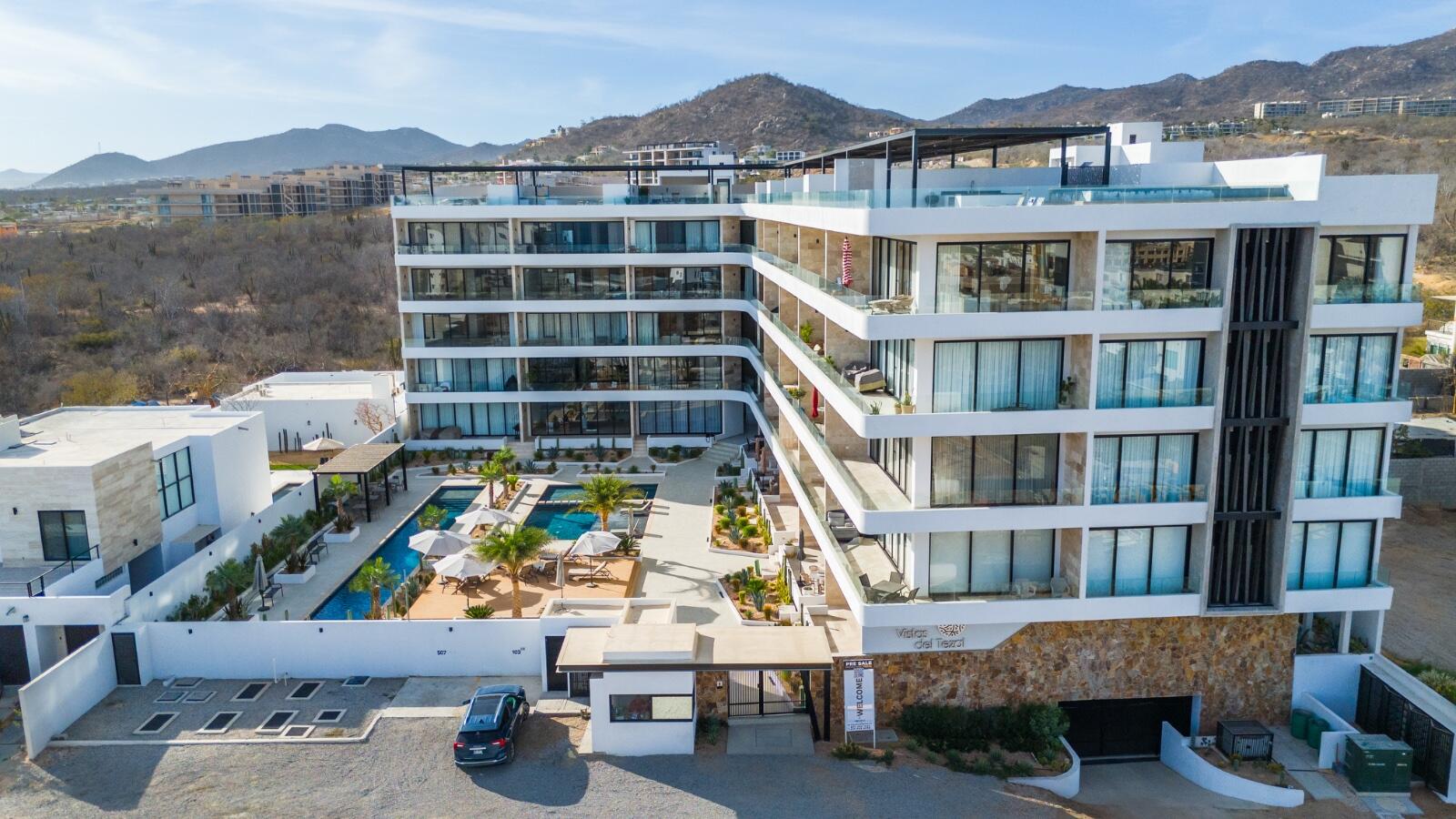 Los Cabos Balena At Balena Los Cabos, everything is within reach -- literally.From the moment you arrive, a seamless journey takes you from underground parking directly to your residence or straight up to the rooftop -- no long walks, no friction. Just effortless living.Inside, 3-bedroom layouts with premium finishes and Smeg appliances set the tone. Spacious, well-designed, and move-in ready.Up top, an infinity pool with sweeping for sale